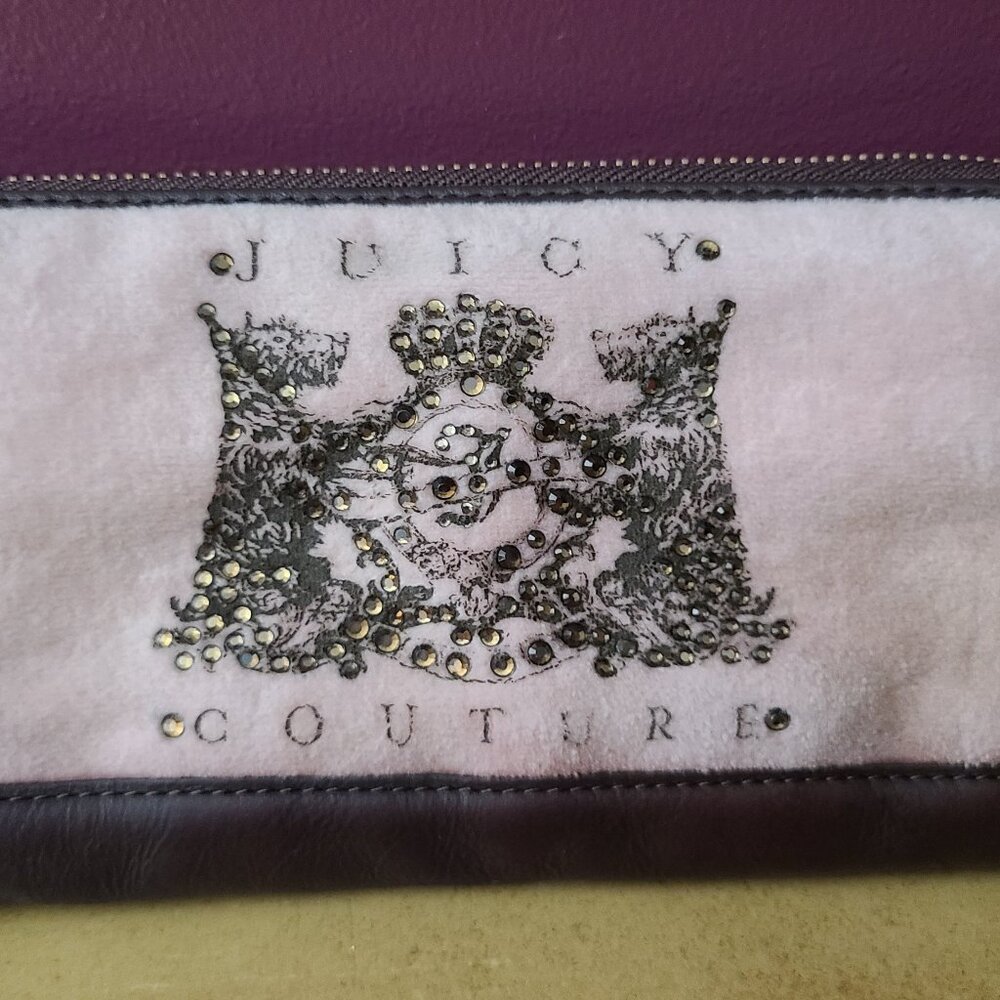 Juicy Conture Vintage Pink and Brown Velour Large Wallet